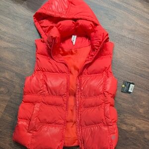 Cozy Orange Hooded Puffer Vest